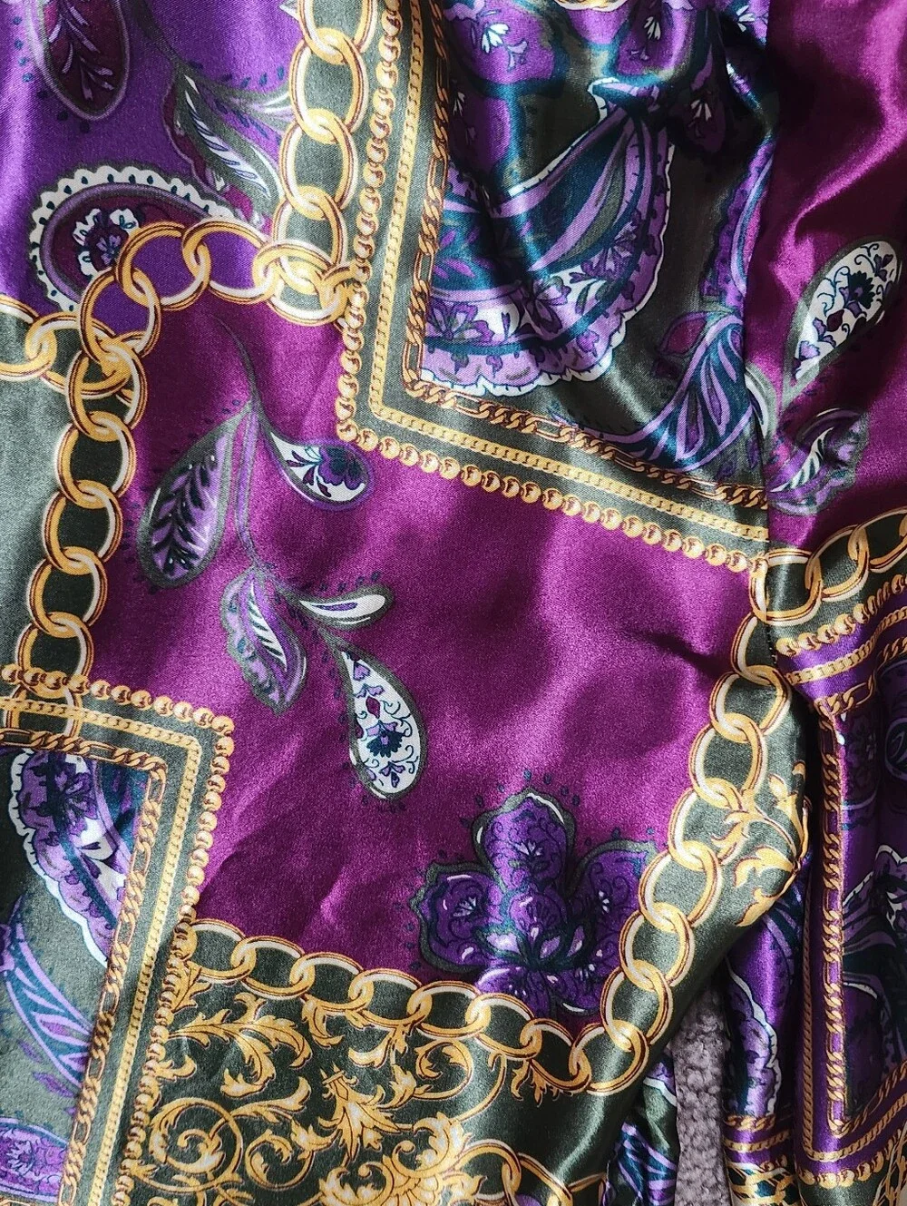 Silky Scarf Printed Pants